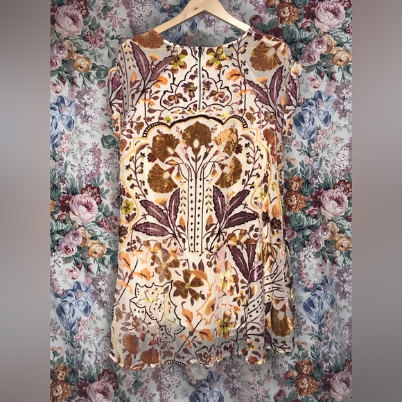 NWOT Free people Strawberry Fields burnout velvet mini dress - Picture 6 of 8